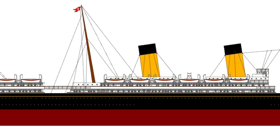 Корабль RMS Oceanic [Ocean Liner] (1900) - чертежи, габариты, рисунки